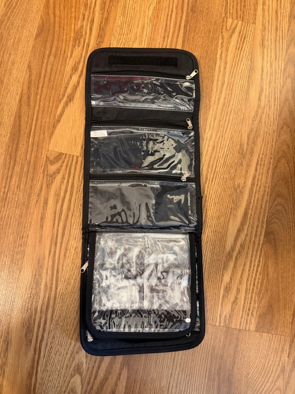 Clear Pocket Organizer Cosmetic & Jewelry Pouch - Black